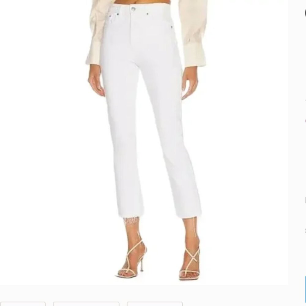 GRLFRND Karolina High Rise Straight White Crop Jeans 28 NWT Retails $215